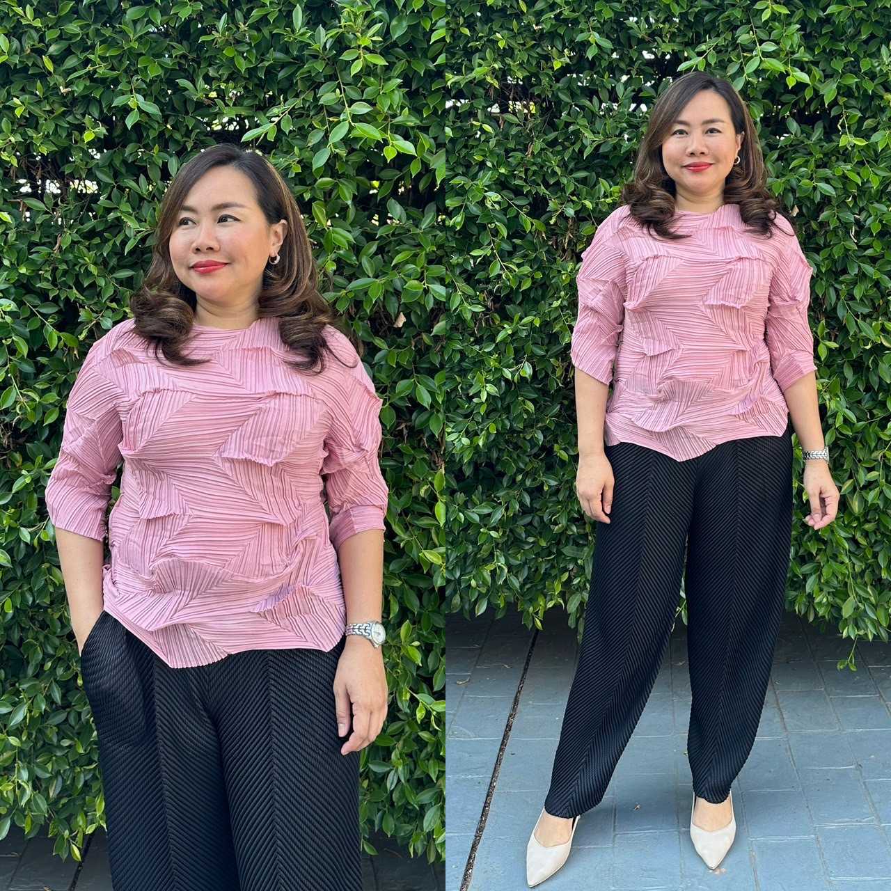 Pleatbynisa A606 เสื้ออัดพลีท เนื้อผ้าPolyester100%