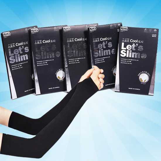 ปลอกแขนจักรยาน ปลอกแขนกันแดด Let's Slim สีดำ x5ชิ้น
