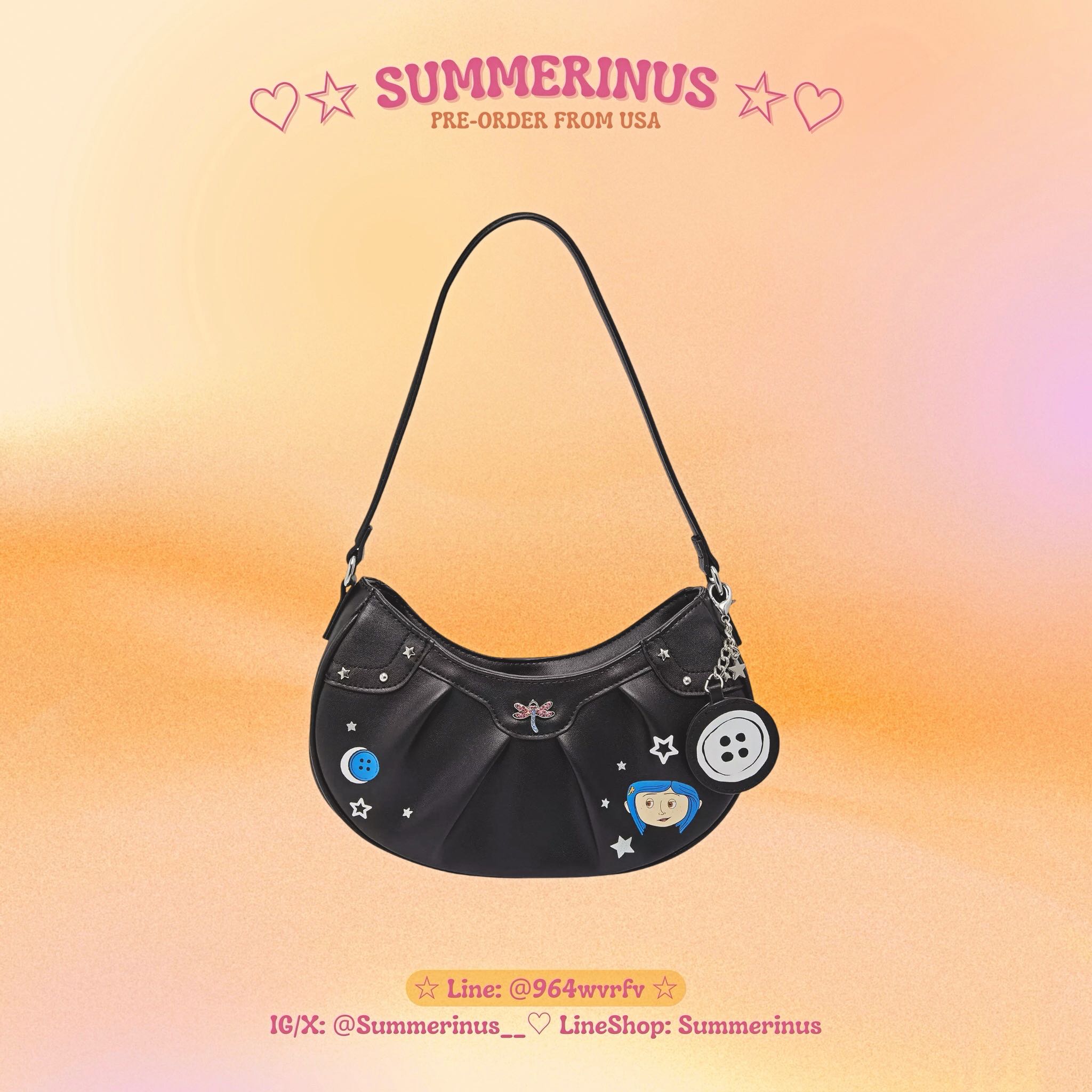 Coraline 🐈‍⬛ Key Chain Glow-In-The-Dark Baguette Bag