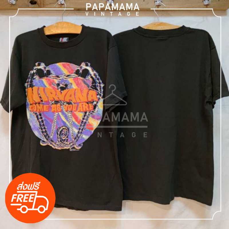 [ NIRVANA ] NEVERMIND COME AS U ARE เสื้อวง เสื้อทัวร์ เนอร์วาน่า เสื้อวินเทจ papamama vintage