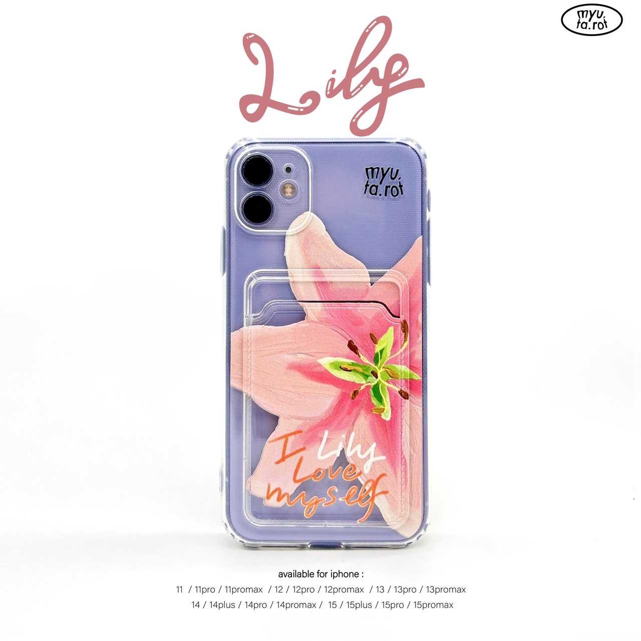 iPhone case with card holder - Lily