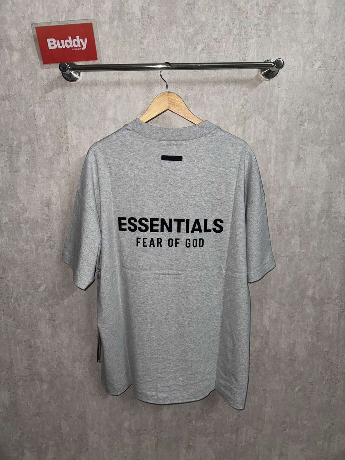 Essentials Jersey Crewneck T-Shirt (Heather Gray,Light Heather Gray)