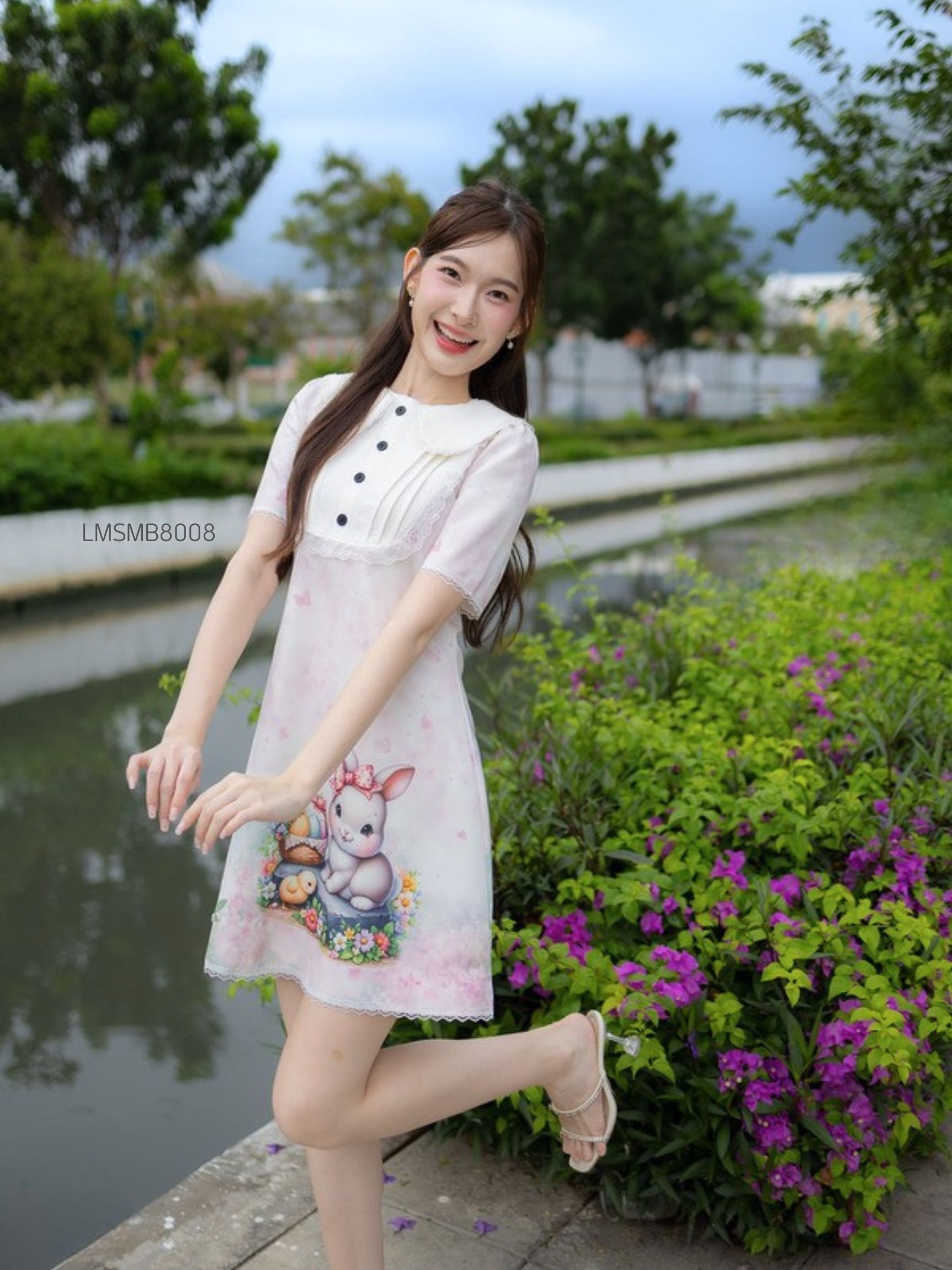 S-XL เดรสสั้นพาสเทล LMSMB8008