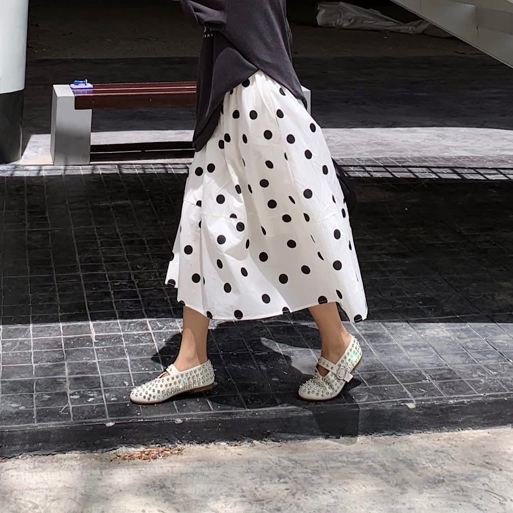 Dotty midi skirt