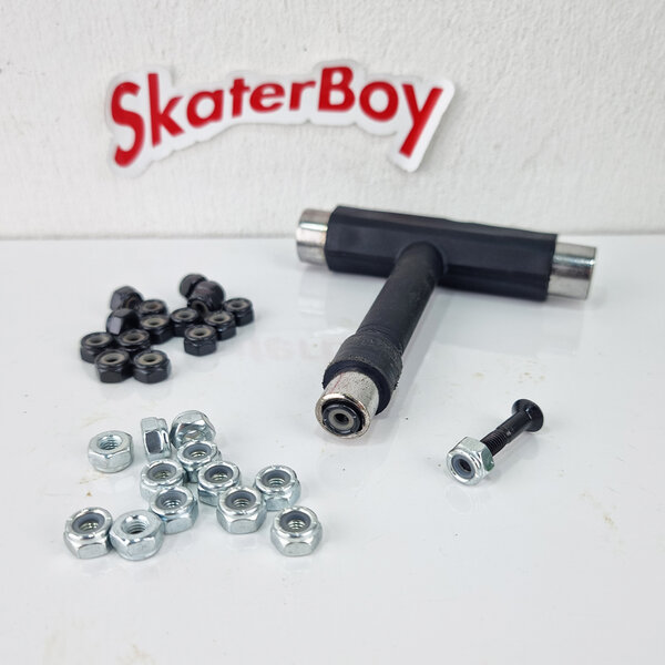 0504 น็อตตัวเมีย ยึดทรัคสเก็ตบอร์ด สีเงิน ใช้กับ skatetool ได้