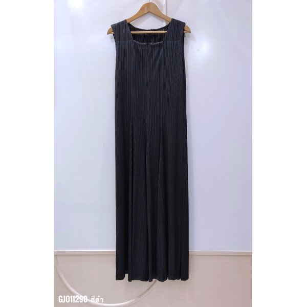 2MUAY รุ่น GJO11290 จั้มสูทอัดพลีท SQUARE NECK ZIP BACK PLEATED JUMPSUIT 7 สี FREE SIZE