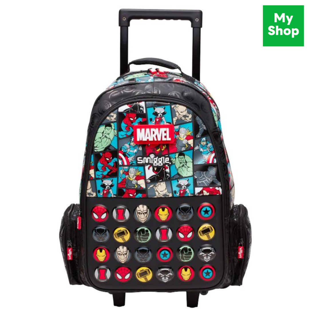 พร้อมส่งในไทย🎉 Smiggle ล้อลาก18นิ้ว ลายMarvel Trolley Backpack 18inch. ของแท้✔