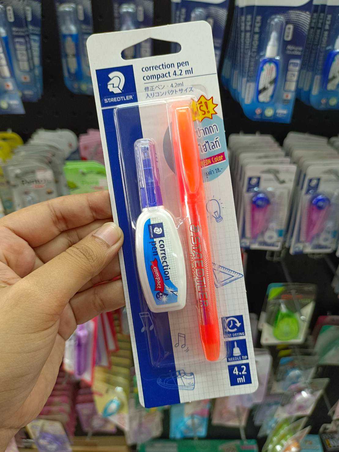 น้ำยาลบคำผิด Staedtler Compact 4.2ml BP+ปากกาเน้น (คละสี)