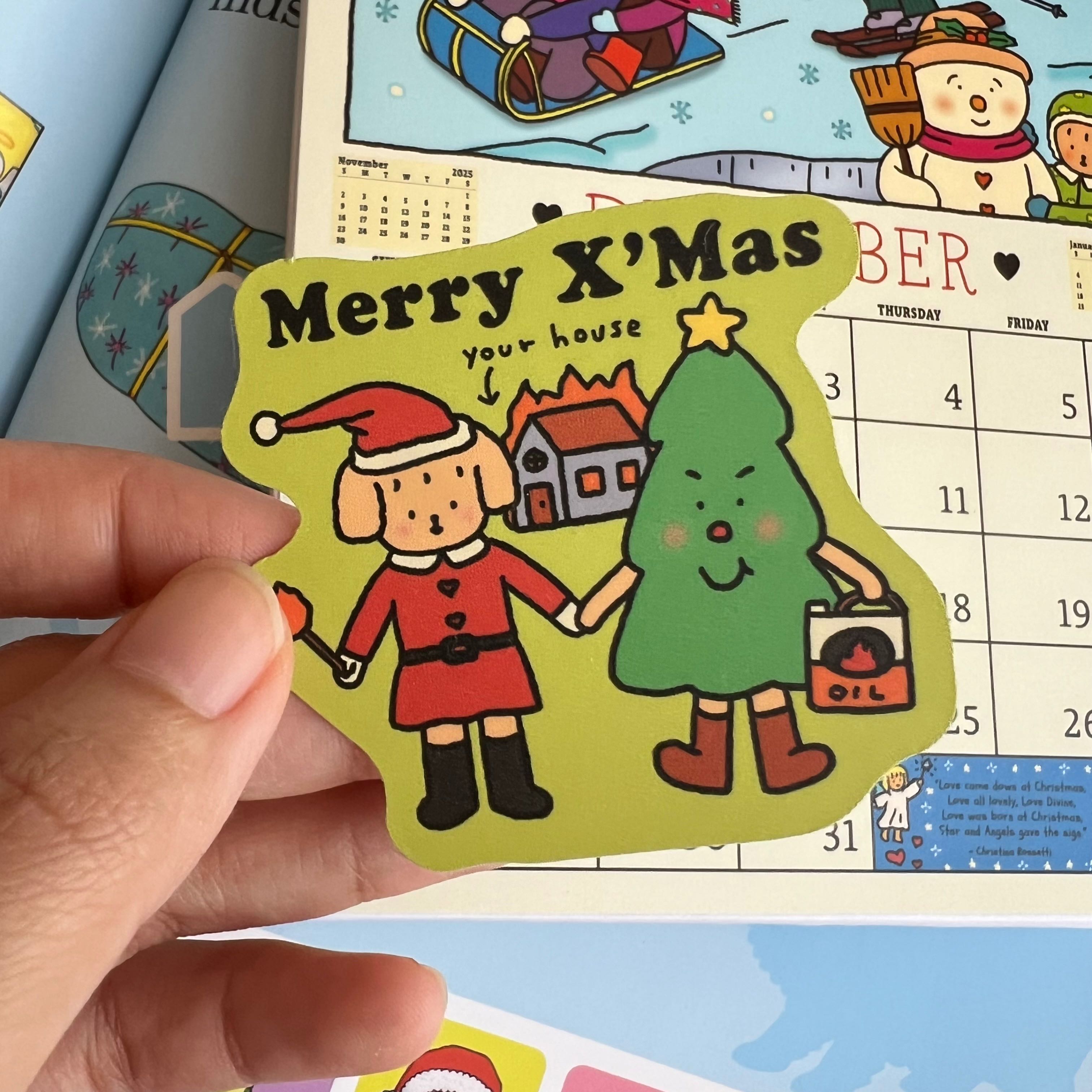 Merry Xmas Die-cut Sticker