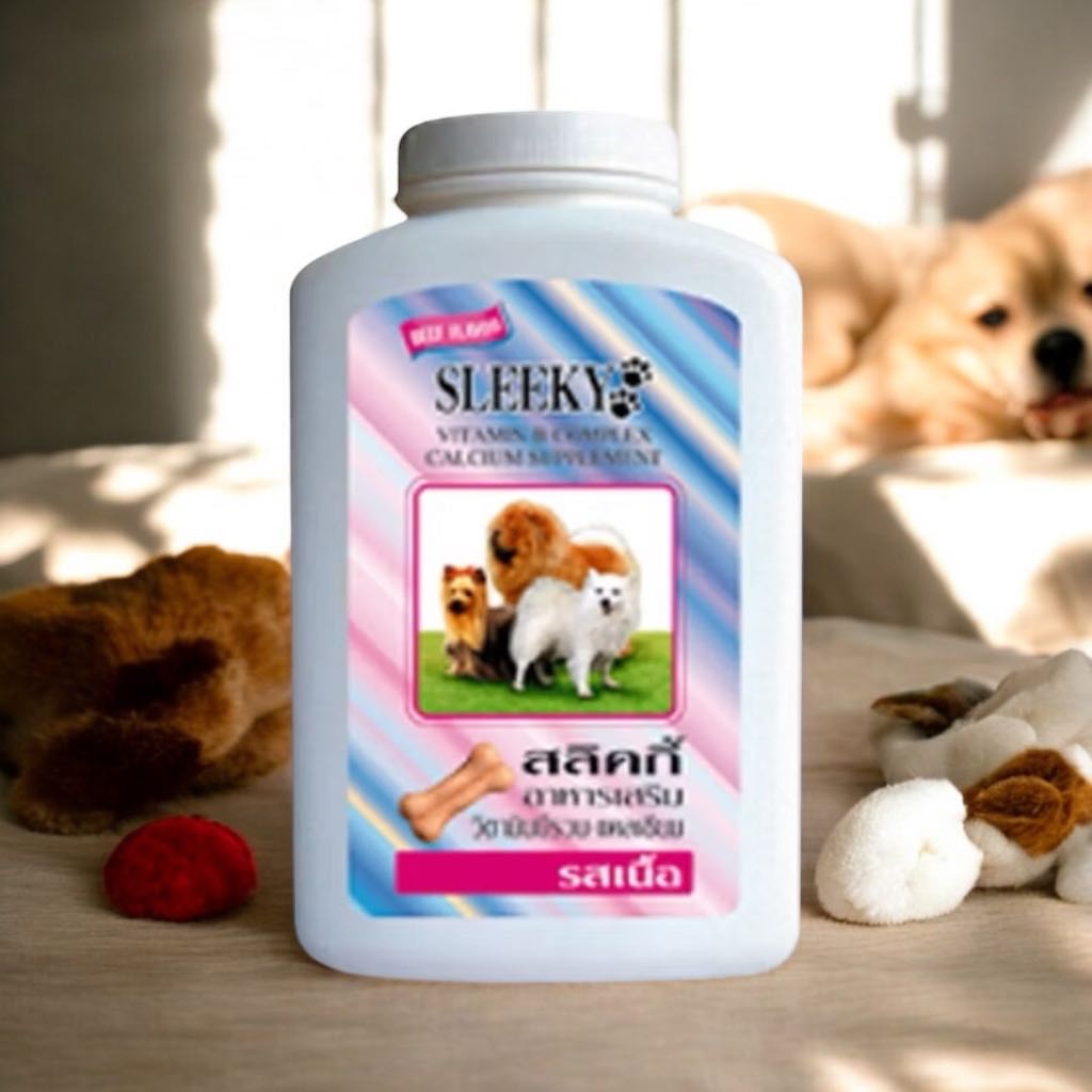 SLEEKY Vitamin B Complex & Calcium Supplement Beef Flavorสลิคกี้ อาหารเสริมวิตามินบีรวม บำรุงร่างกาย