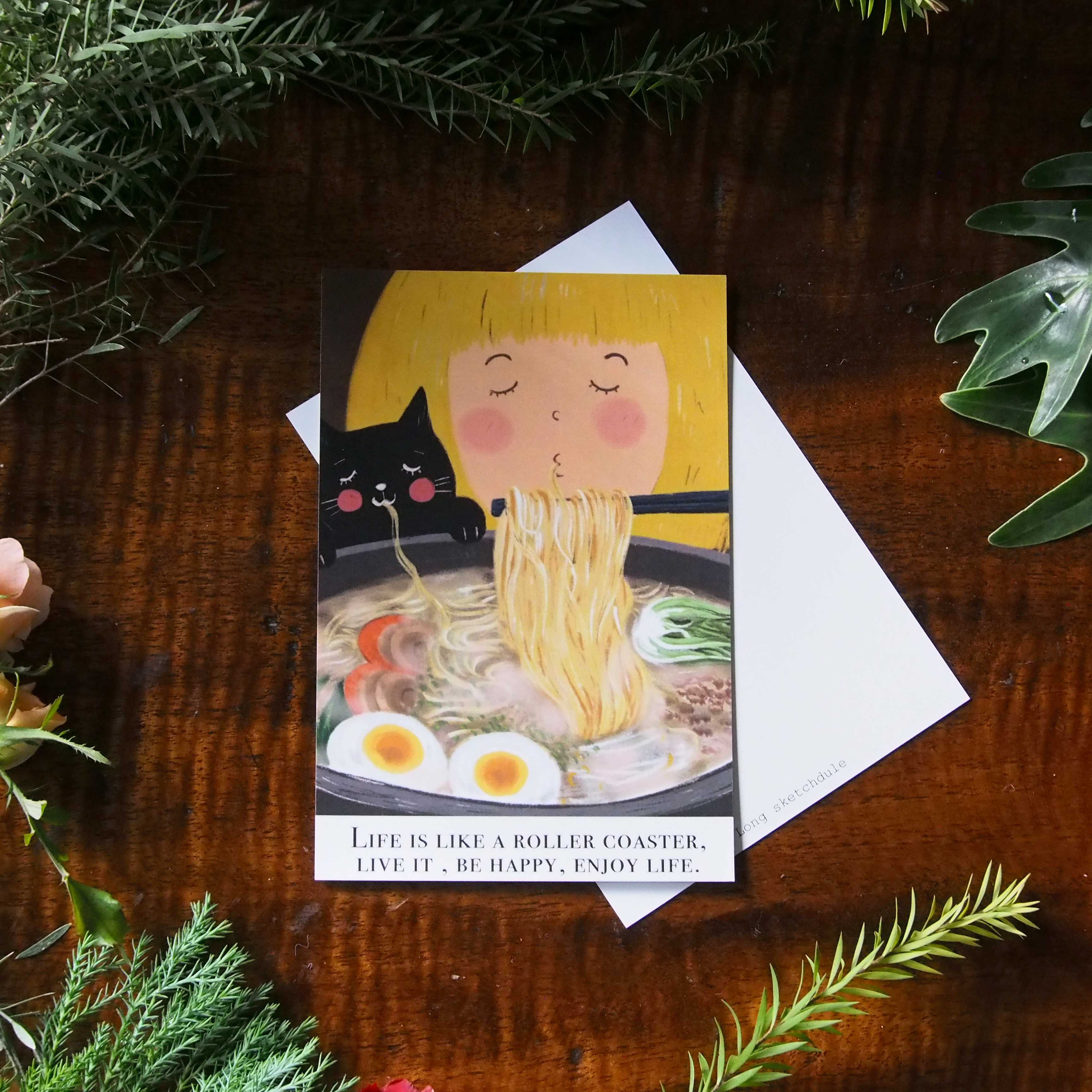 Postcard Yummy...  “ใครบางคนบอกฉันว่า...การกินบรรเทาความเศร้าได้...มันจะจริงไหมนะ”
