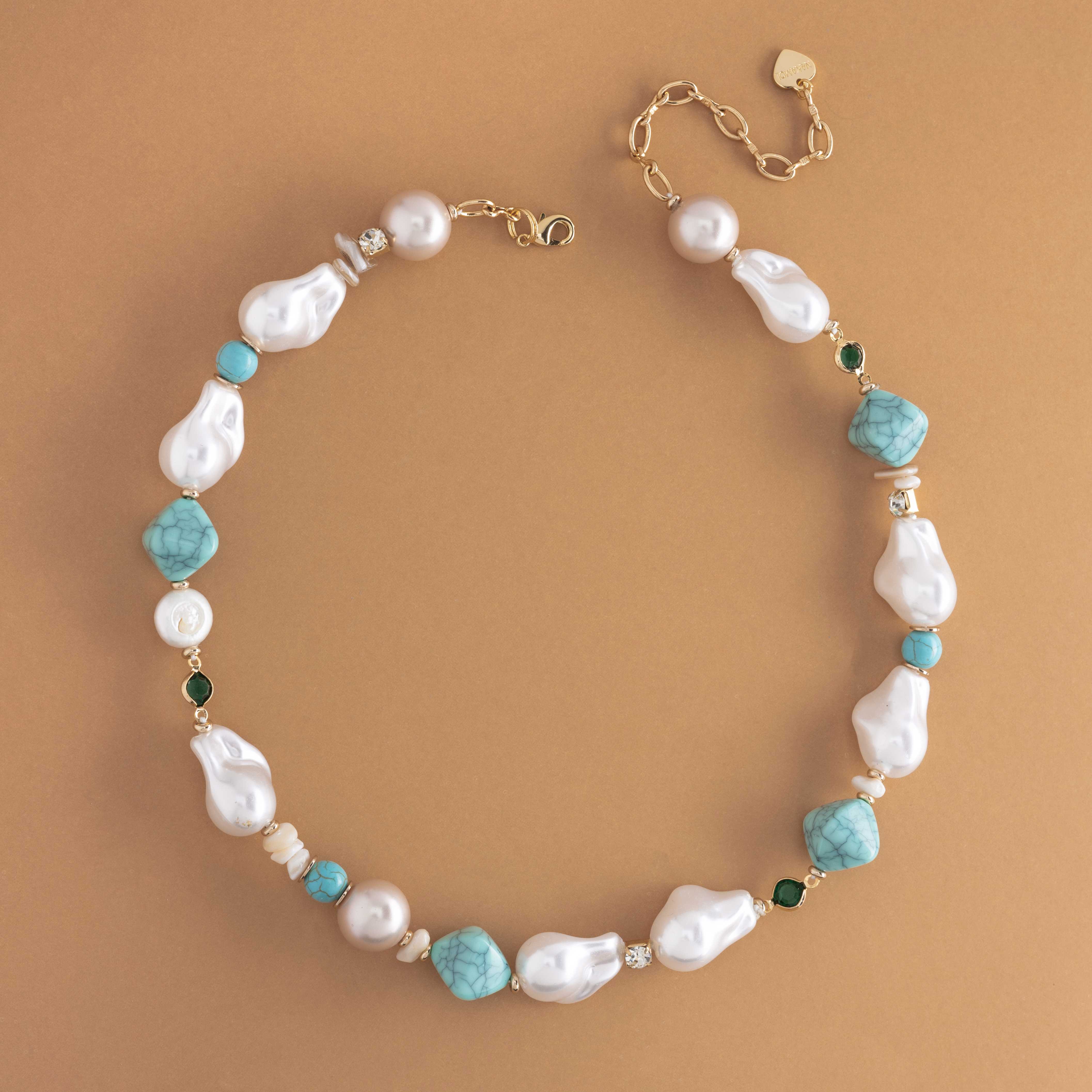 TURQUOISE AND PEARL NECKLACE