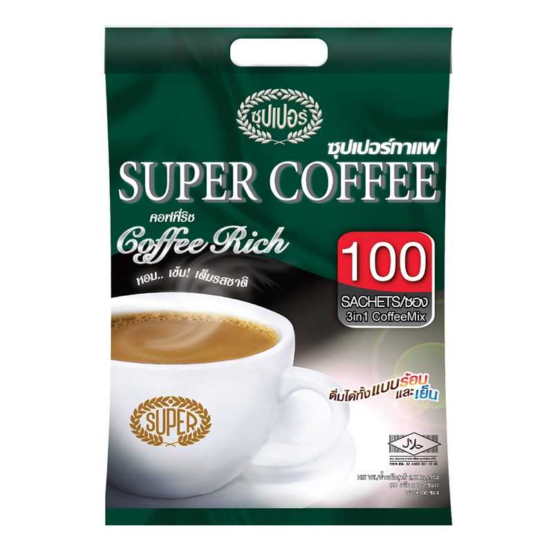 ซุปเปอร์กาแฟ คอฟฟี่ริช 3in1 2000กรัมx100ซอง 8888240052698 (07)