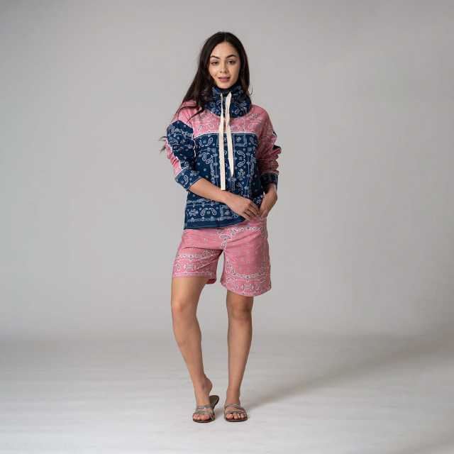 Hisbi Top (Navy Blue & Pink, Free Size)