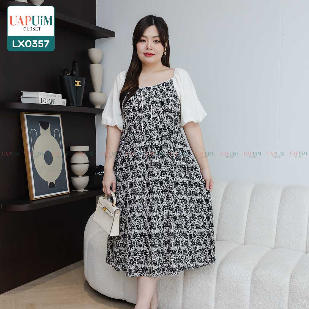 (LX0357) ชุดเดรส (รอบอก 40 - 50 นิ้ว)