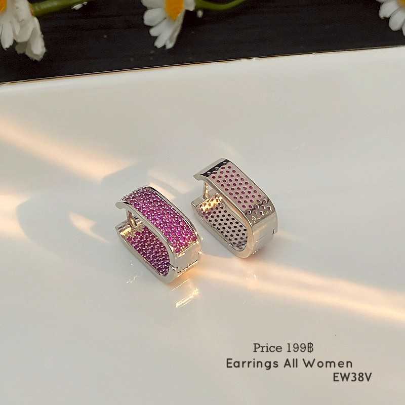 EW38V  ต่างหูห่วง  เครื่องประดับผู้หญิง แฟชั่นเก๋ๆๆๆ  เงิน 925