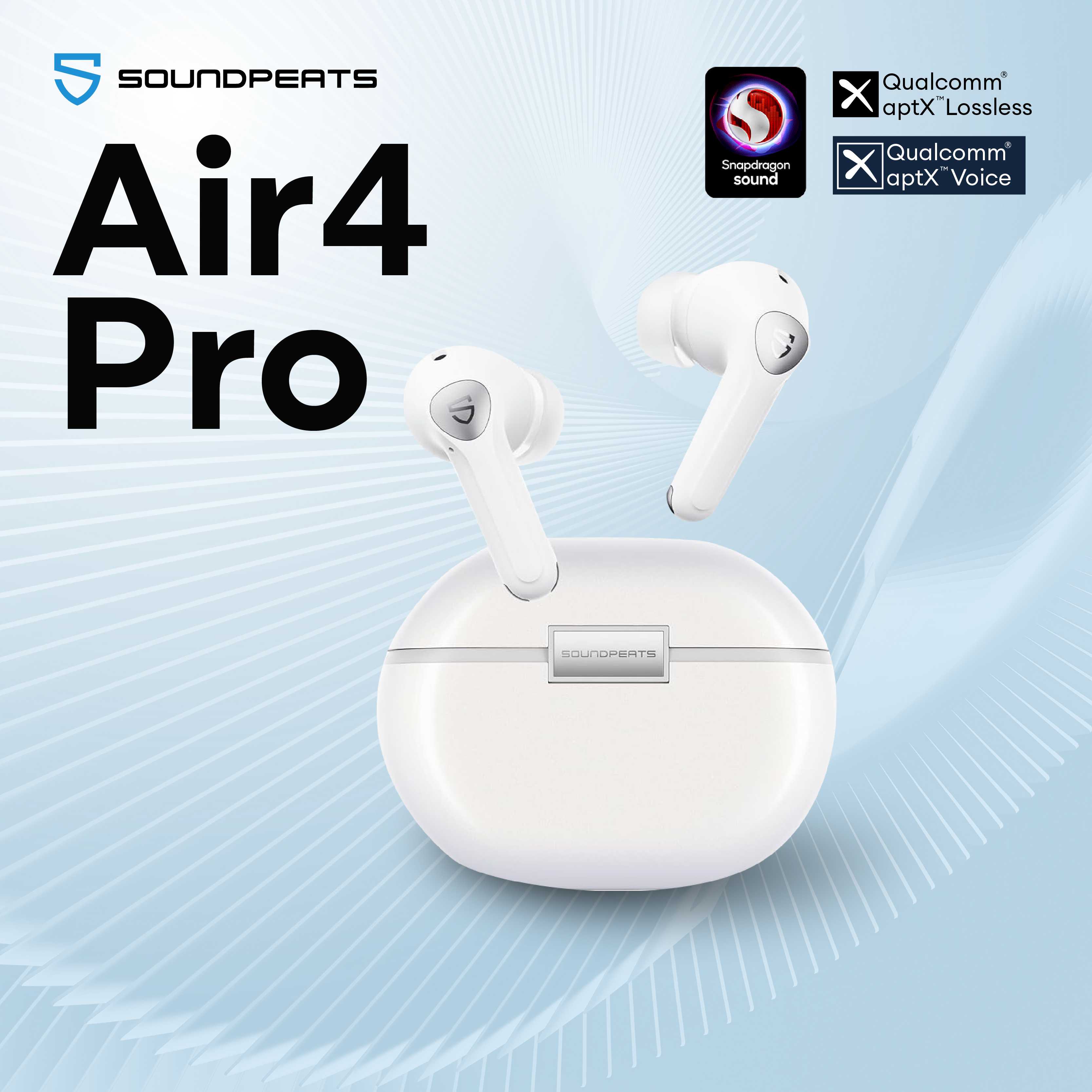 SoundPEATS Air4 Pro White หูฟังบลูทูธ Bluetooth 5.3 aptX™ Lossless ANC (45dB) 6 Mic ENC & AptX Voice