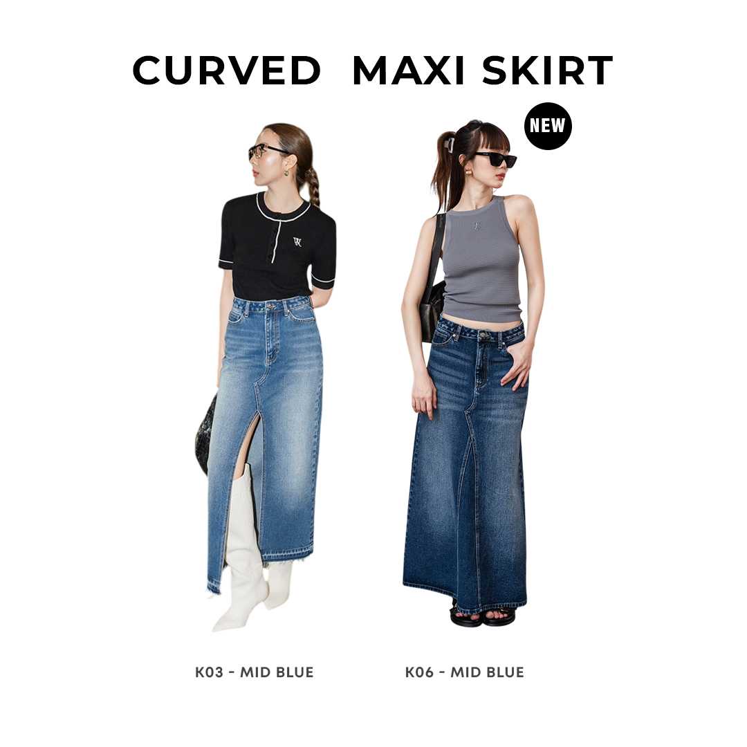 Curved maxi skirt - K03 , K06