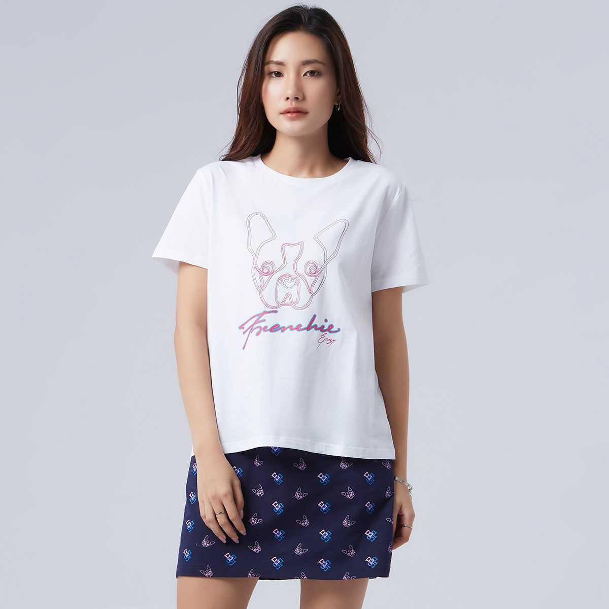 เสื้อทีเชิ้ตลายเฟรนช์ชี่ | Frenchie Print Tee Shirt | 06215