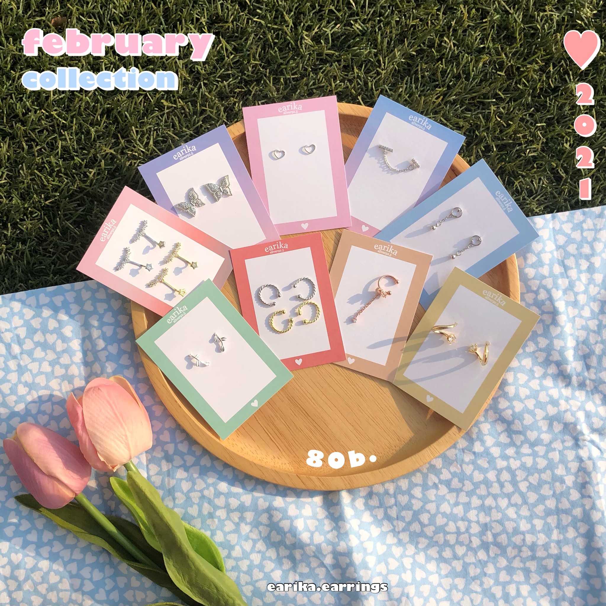 earika.earrings - ต่างหูเงินแท้ S92.5 คอลเลคชั่นต้นเดือนกุมภาพันธ์ 2021 (1) เหมาะสำหรับผิวแพ้ง่าย