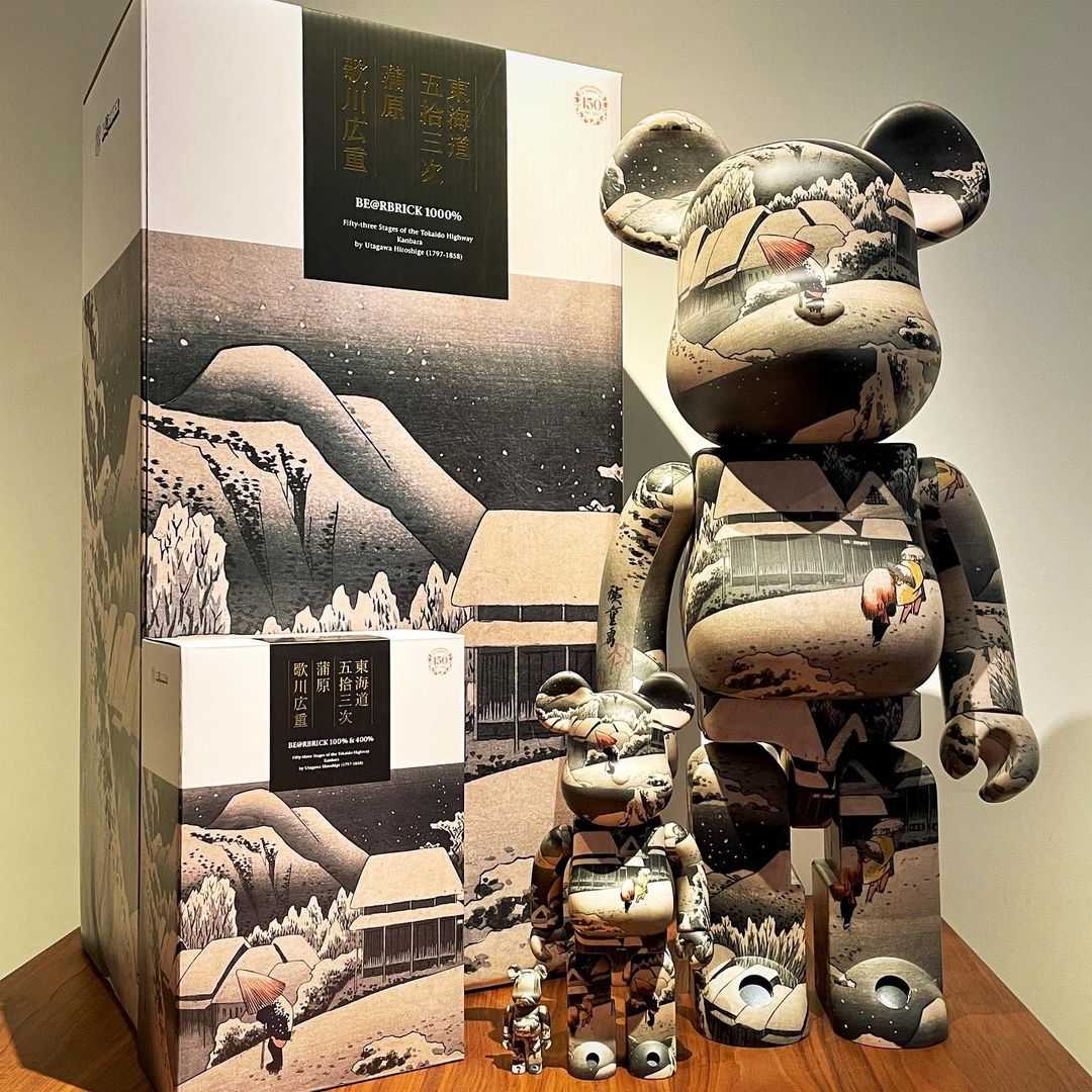 BE＠RBRICK Tokyo National Museum Utagawa Hiroshige Tokaido Gojusan Tsugi Kambara 100%+400%
