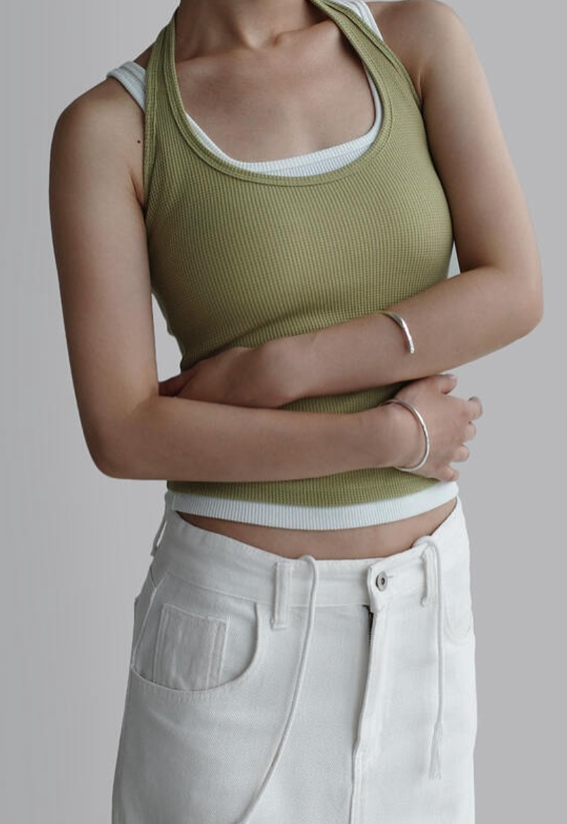 WAFFLE HALTER TOPS (พร้อมส่ง)