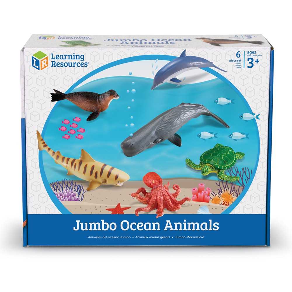 Learning Resources, Jumbo Ocean Animals ชุดสัตว์ทะเลขนาดจัมโบ้ 6 ชิ้น ของเล่นเด็ก 3 ปี+