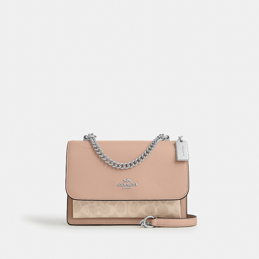 Coach CV978 Klare Crossbody Bag In Signature Canvas (SVPWH) กระเป๋าสะพายข้างผู้หญิง สี Sv/Sand/Taupe