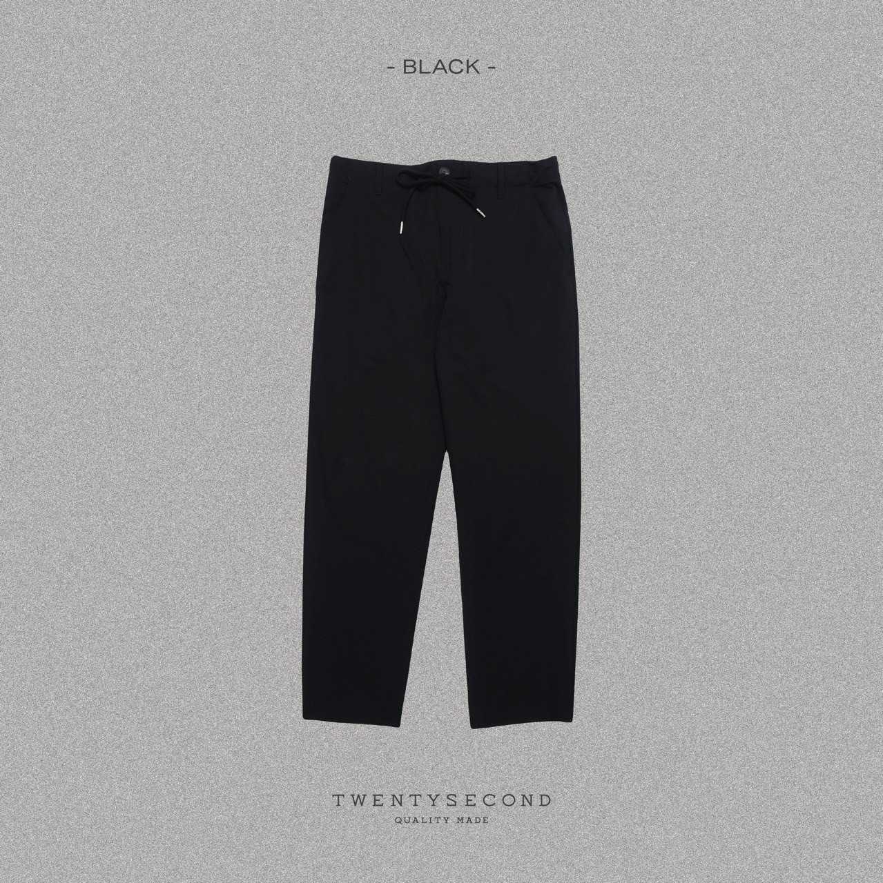 LUKAS NYLON EASY PANTS - BLACK