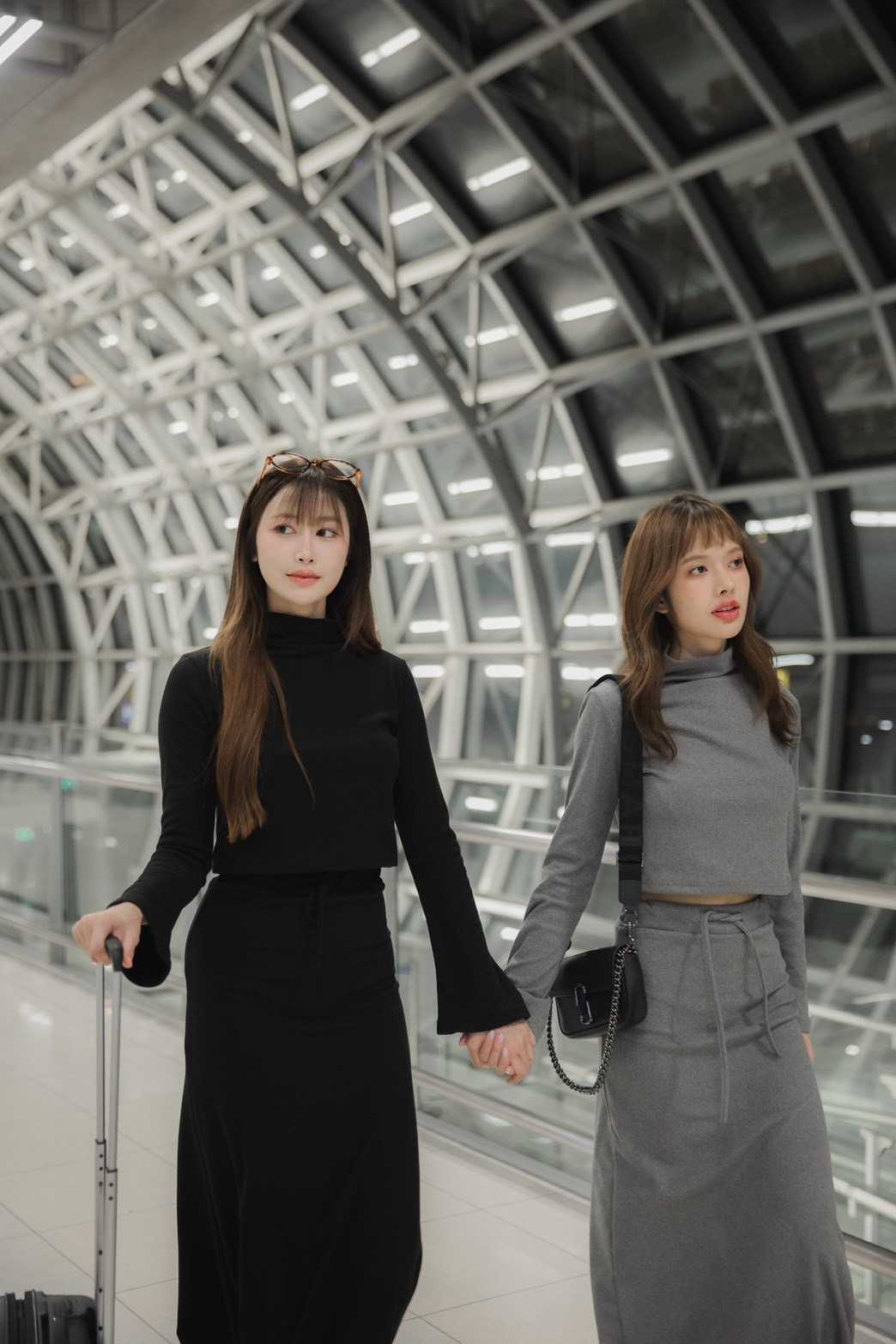 WARM09 Visa Set Airport Look ชุดเซ็ทขึ้นเครื่องกระโปรงยาว
