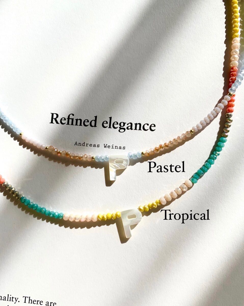 Crystal alphabet necklace
