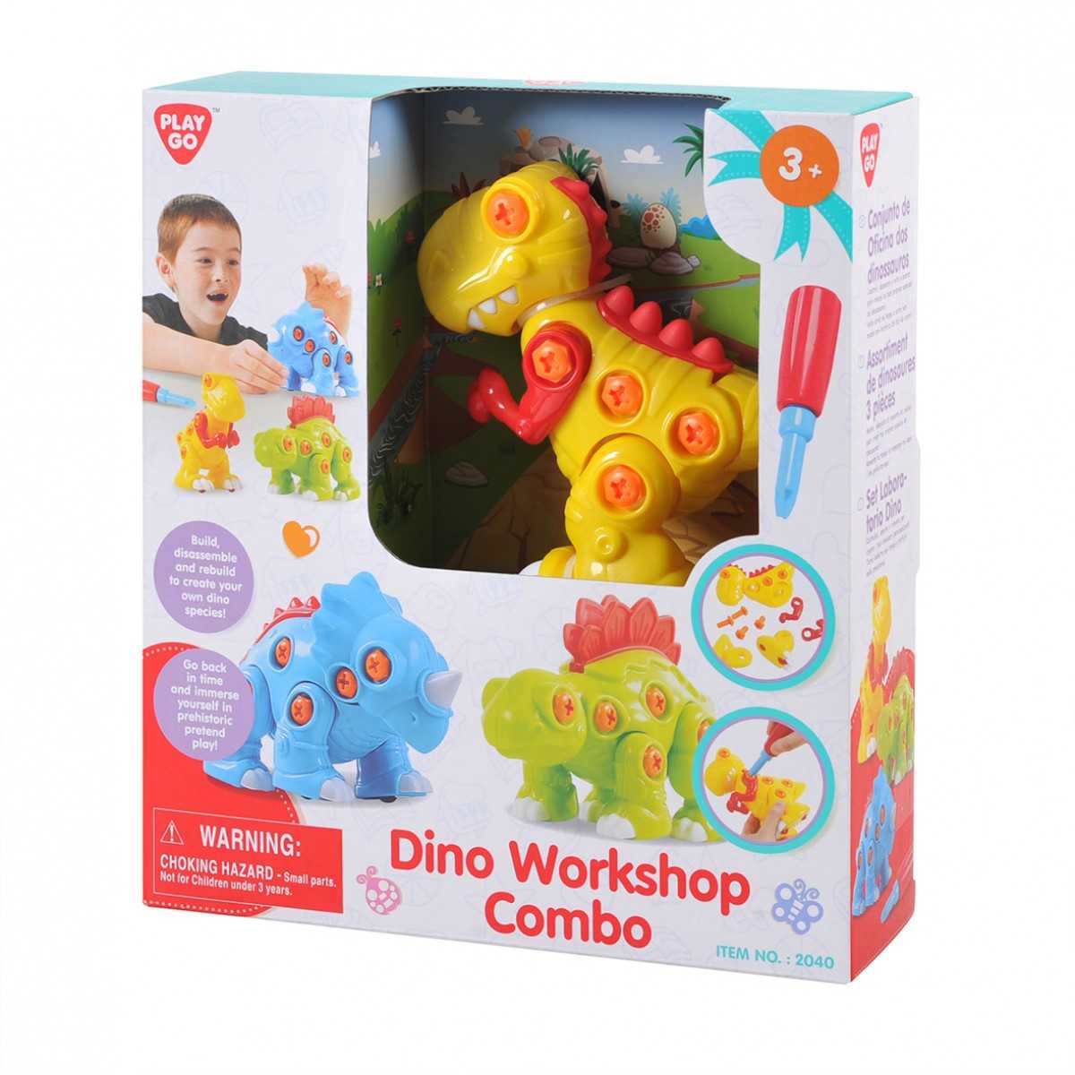 Playgo ของเล่นเสริมพัฒนาการ ชุดประกอบหุ่น3ไดโนซอร์ (PG-2040)