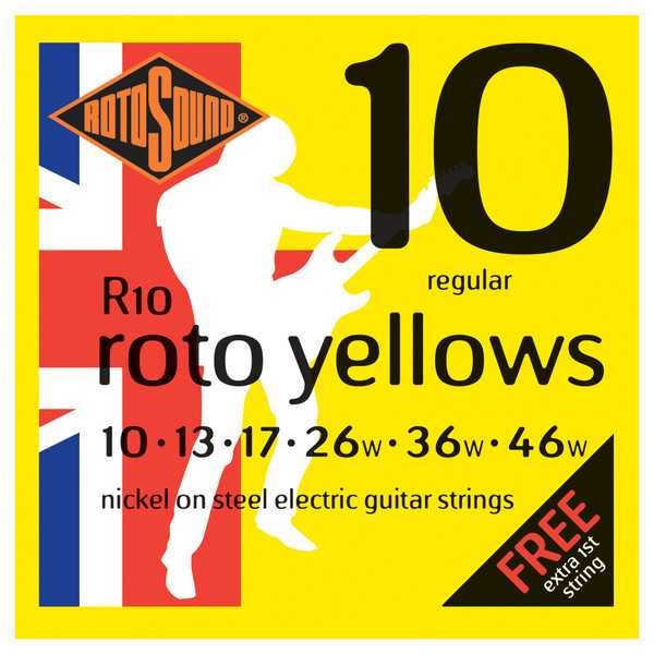 Rotosound สายกีต้าร์ไฟฟ้า ขนาด 0.10 - 0.46 รุ่น R10 (Made in England)