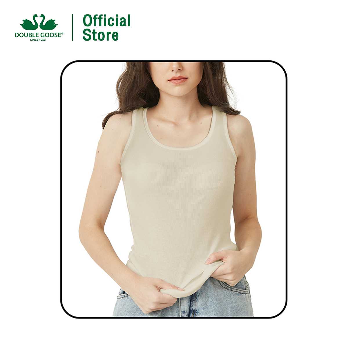 ห่านคู่ เสื้อกล้ามซับในผู้หญิง ผ้าร่อง ผลิตจากผ้าคอตตอน 100%