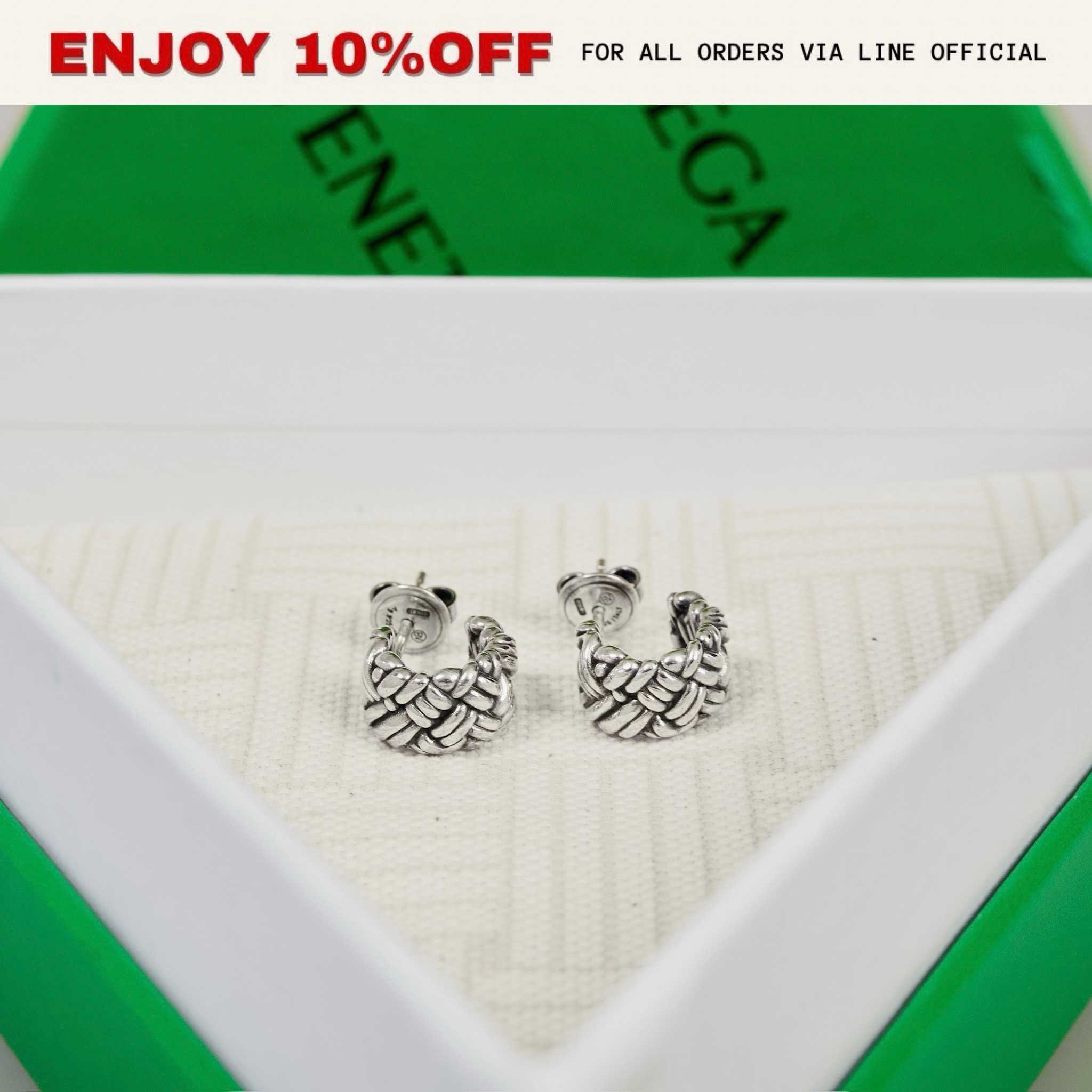 📍LIKE NEW📍BOTTEGA VENETA Intreccio Small Earrings SHW | ACC