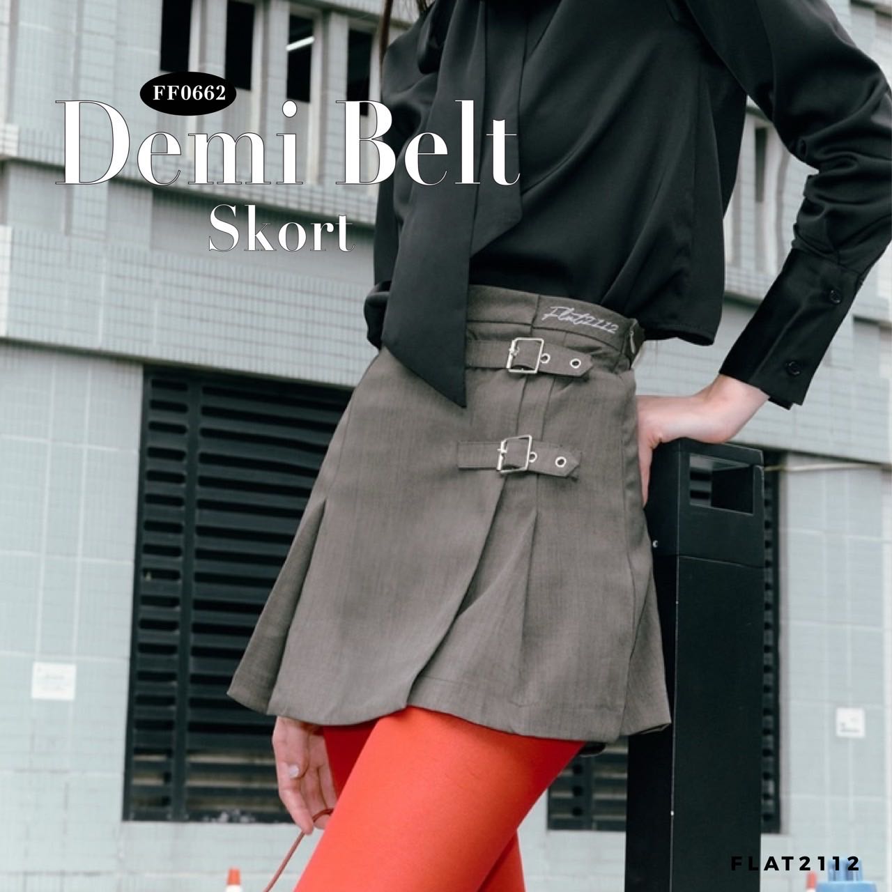 FLAT2112 FF0662 : DEMI BELT SKORT