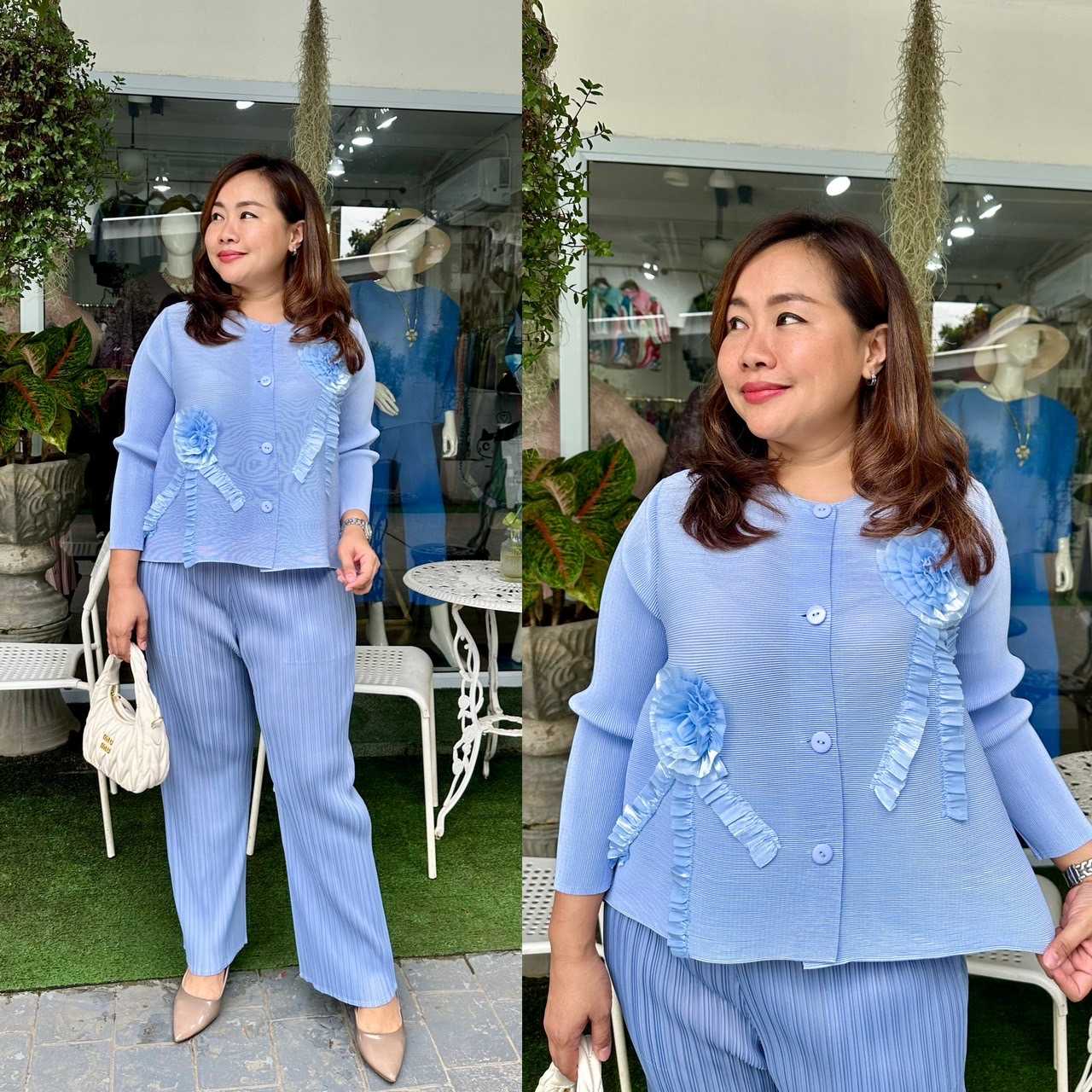 Pleatbynisa A513 เสื้ออัดพลีท เนื้อผ้าPolyester100%