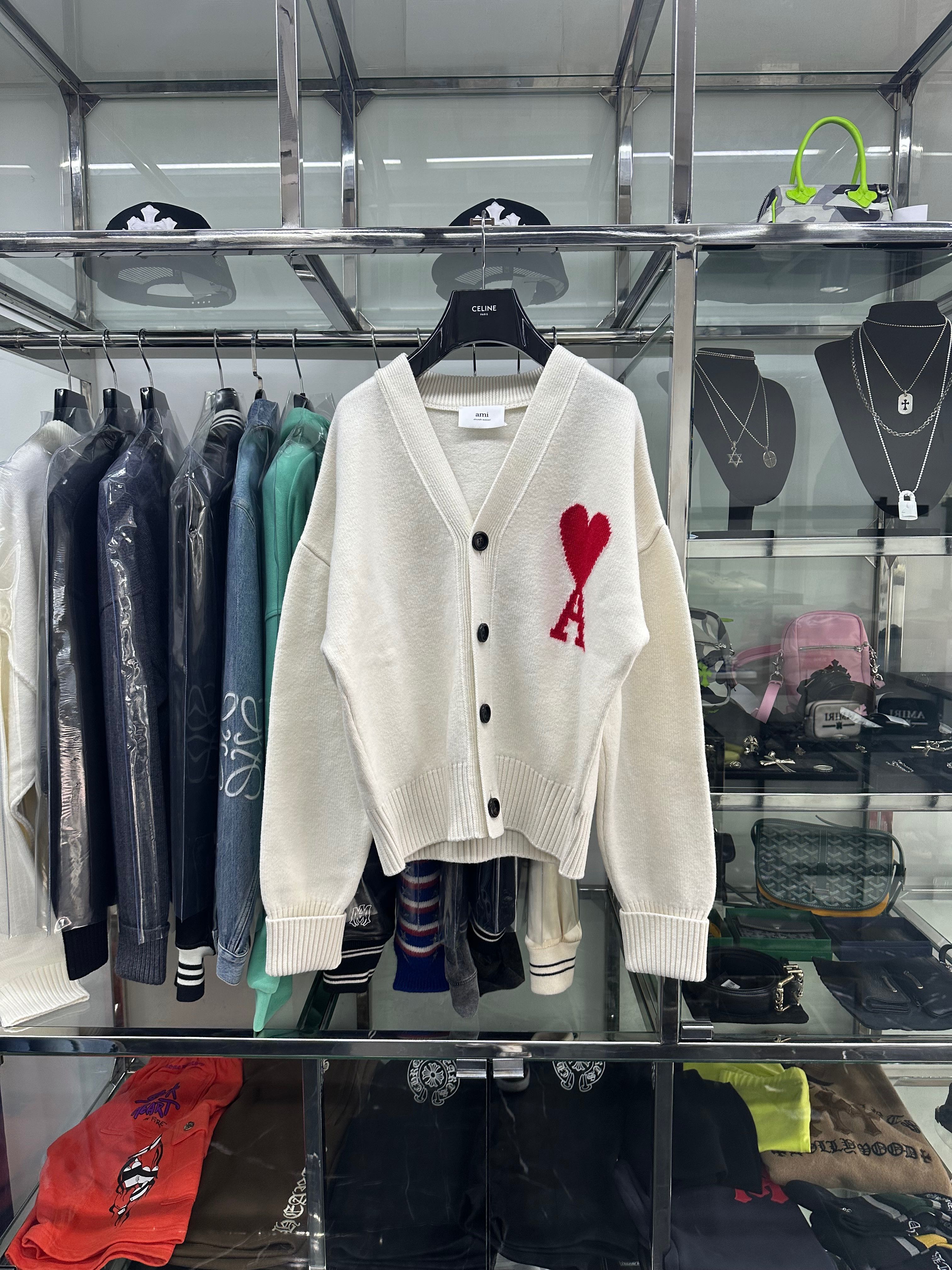Ami Paris White Cardigan