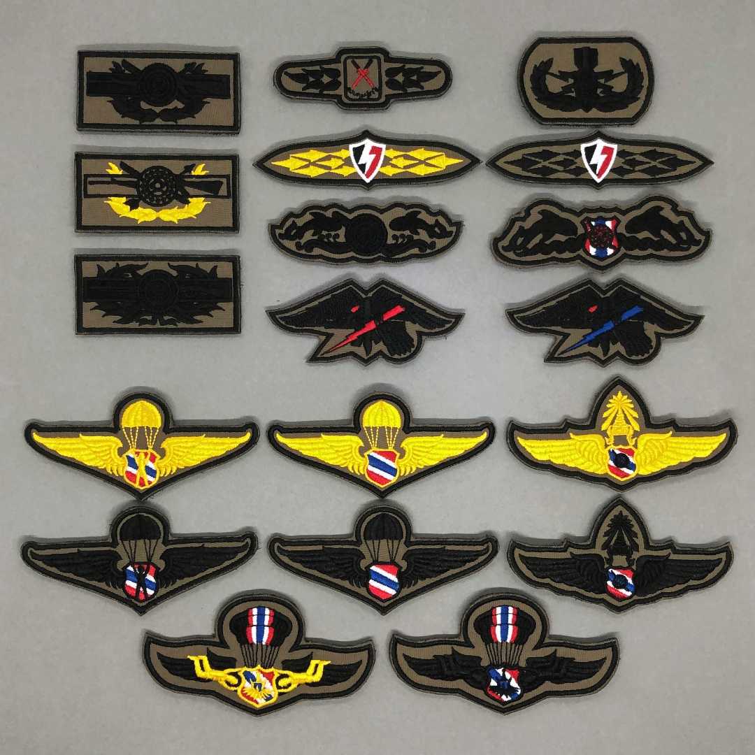 เครื่องหมายตำรวจสายตรวจ ผ้า สนว.ปักดำ พิทักษ์สันติ ตปส. ปีกร่ม อรินทราช EOD สยบไพรี ชัยยะ