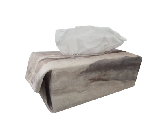 Cover tissue box, Velvet Fabric, Cream