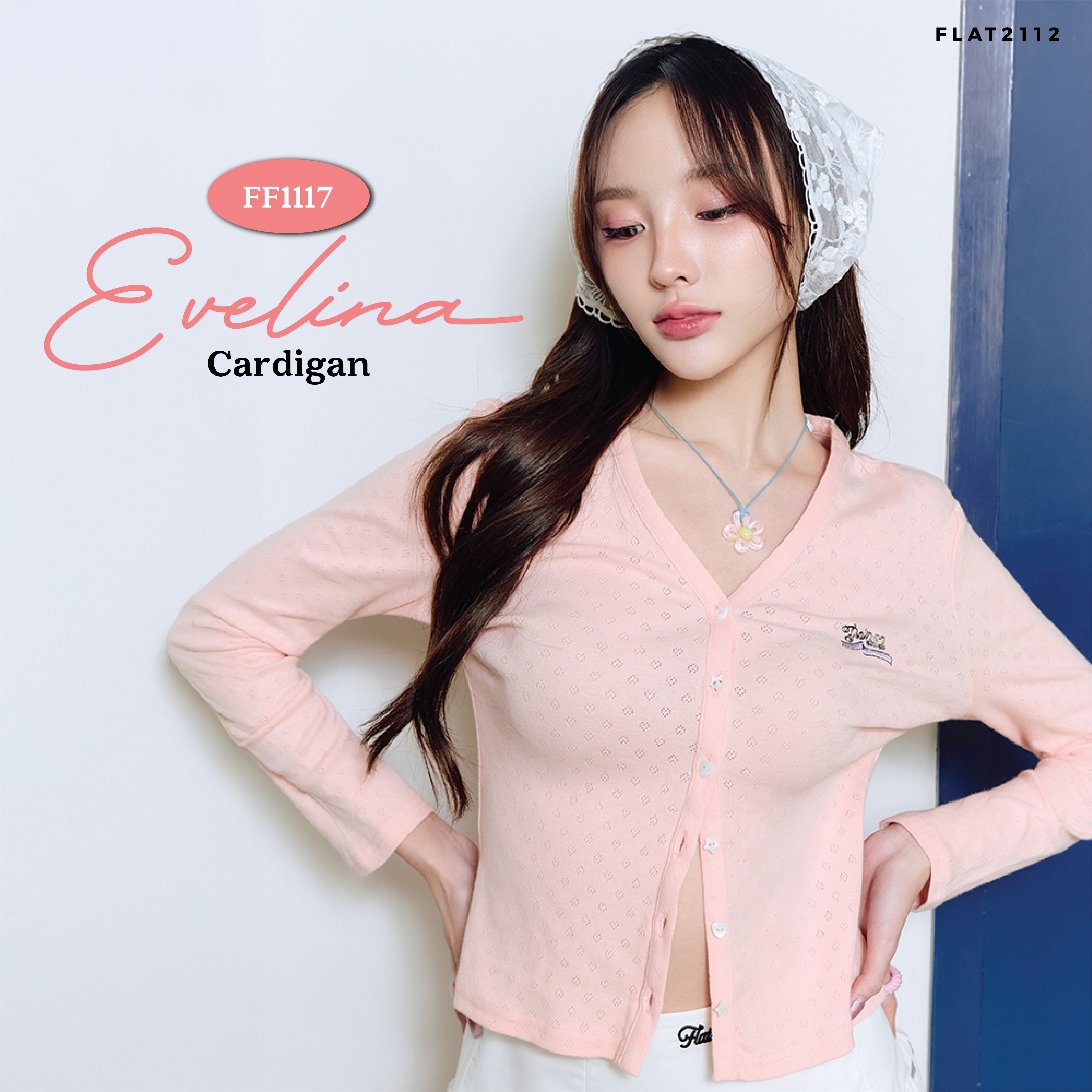 FLAT2112 FF1117 : EVELINA CARDIGAN เสื้อไหมพรม คอวี เเขนยาว ชุดผู้หญิง แฟชั่นผู้หญิง