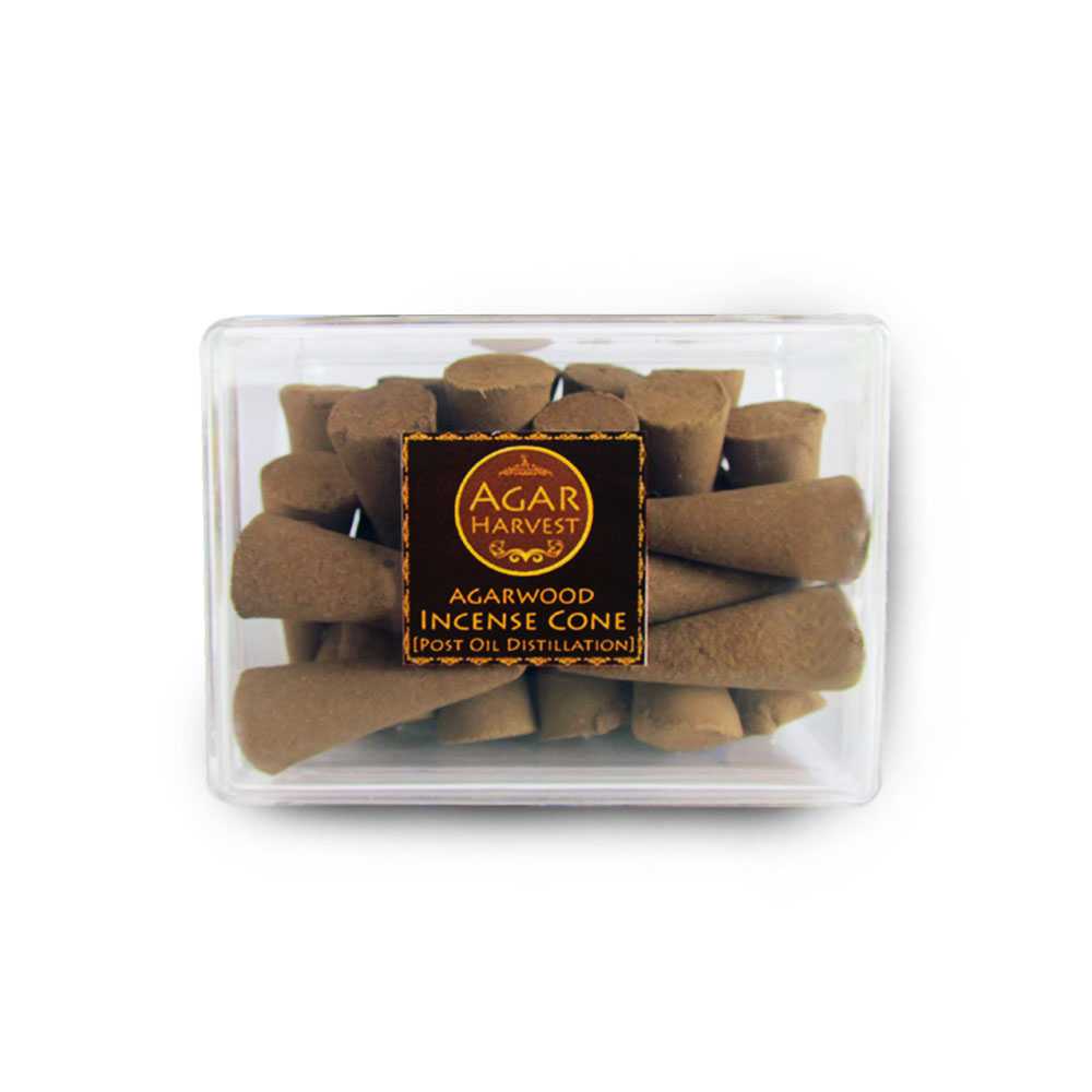 ธูปปั้น (หลังกลั่น) ไม้หอม ไม้กฤษณา แท้ Agarwood Incense Cone (Post Oil Distillation) 75 g.