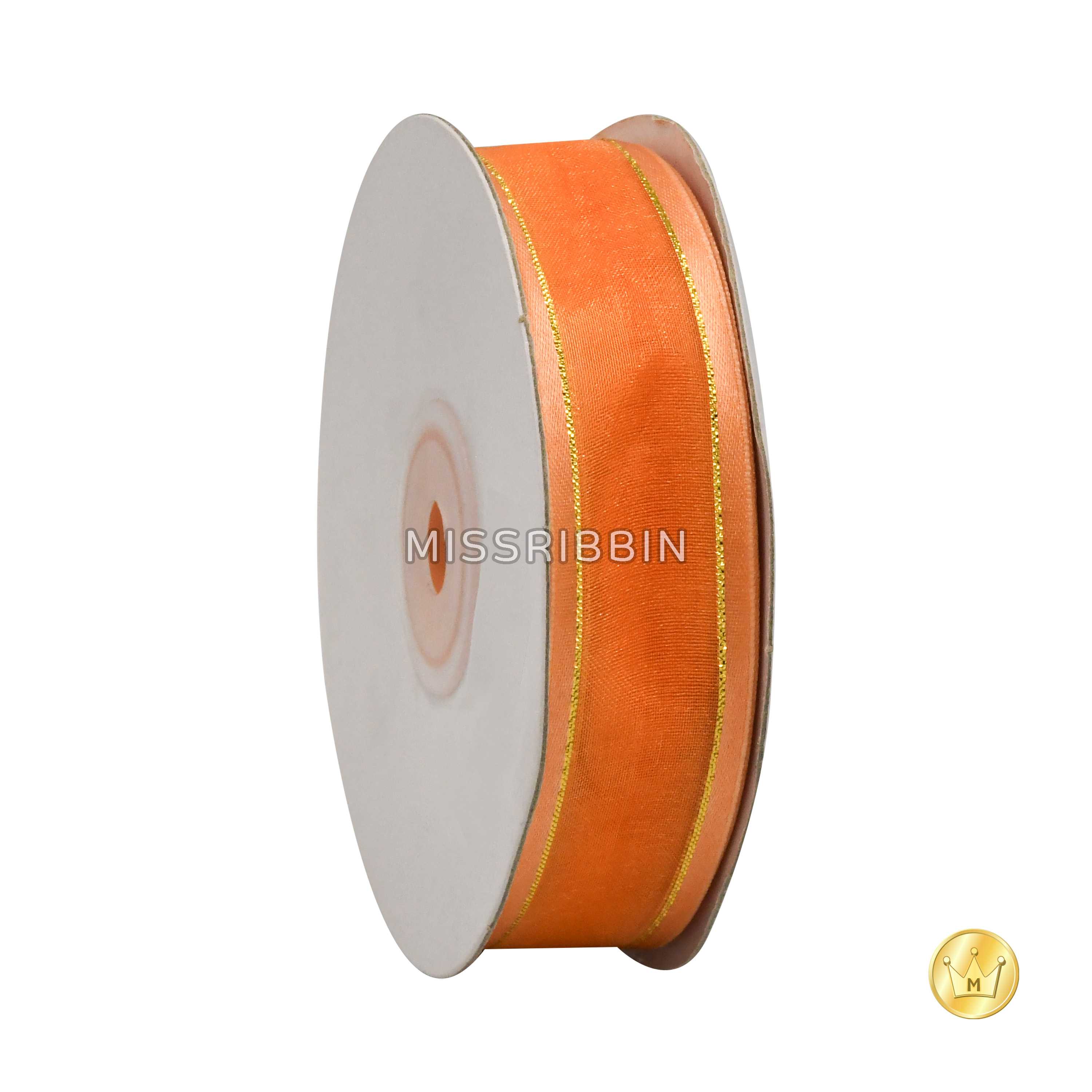 ริบบิ้นชีฟอง (สี 302) ม้วนยาว 25หลา ขนาด 10 15 25มม.