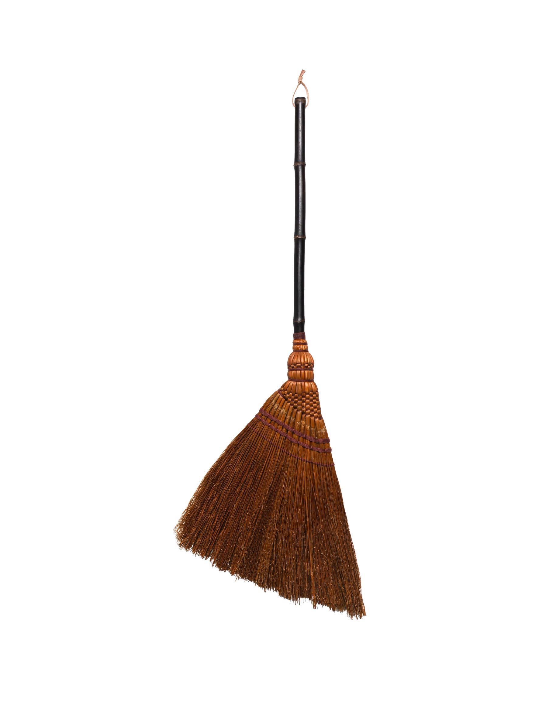 92-cm Black Bamboo Handle Broom (Brown)