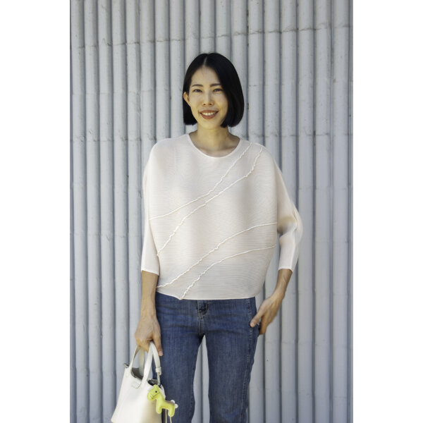 2MUAY รุ่น GPC94145 เสื้ออัดพลีท LONG SLEEVE WAVY PLEATED TOP 3 สี FREE SIZE