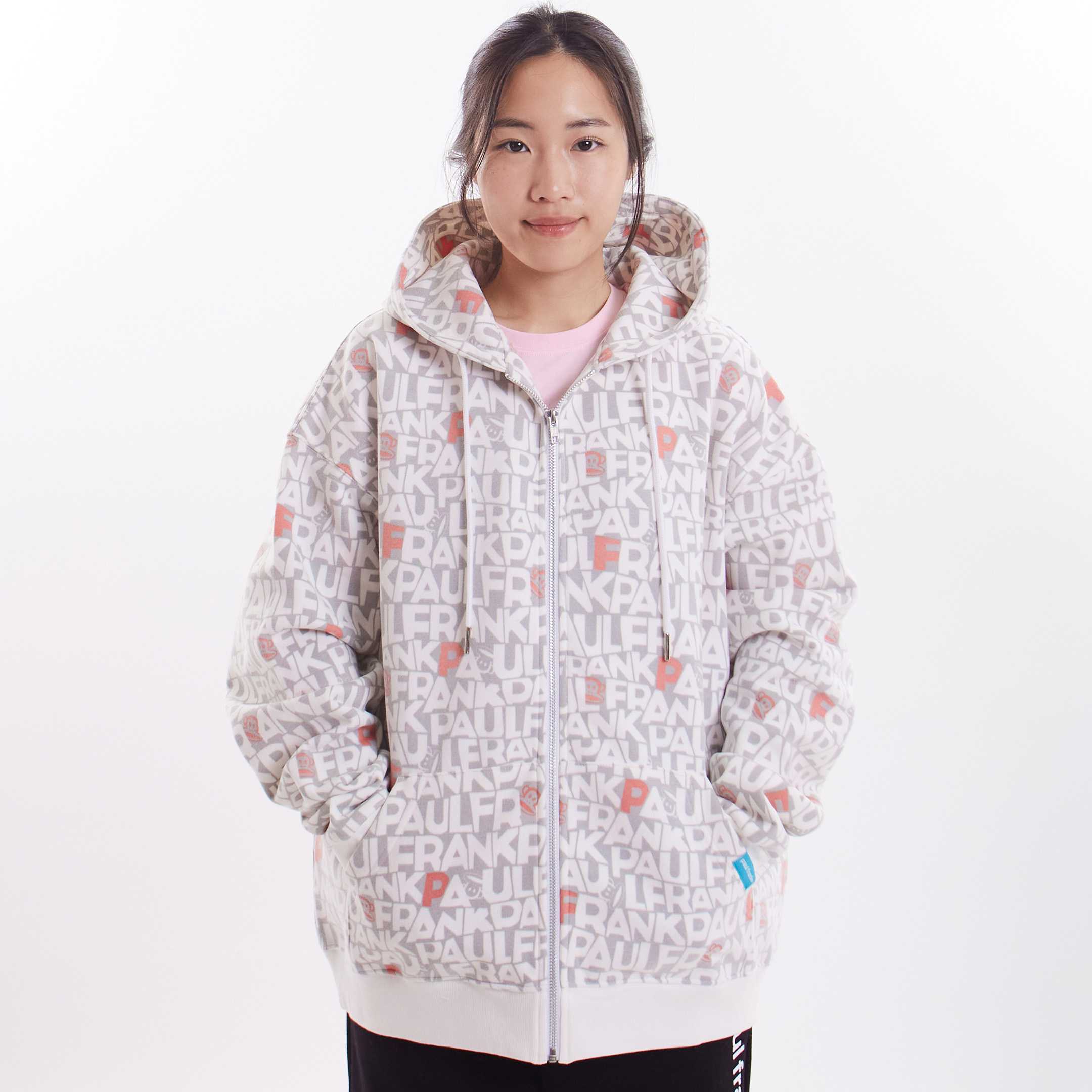 PAUL FRANK เสื้อฮู้ดผู้ชาย OVERPRINTED PF ZIP HOOD