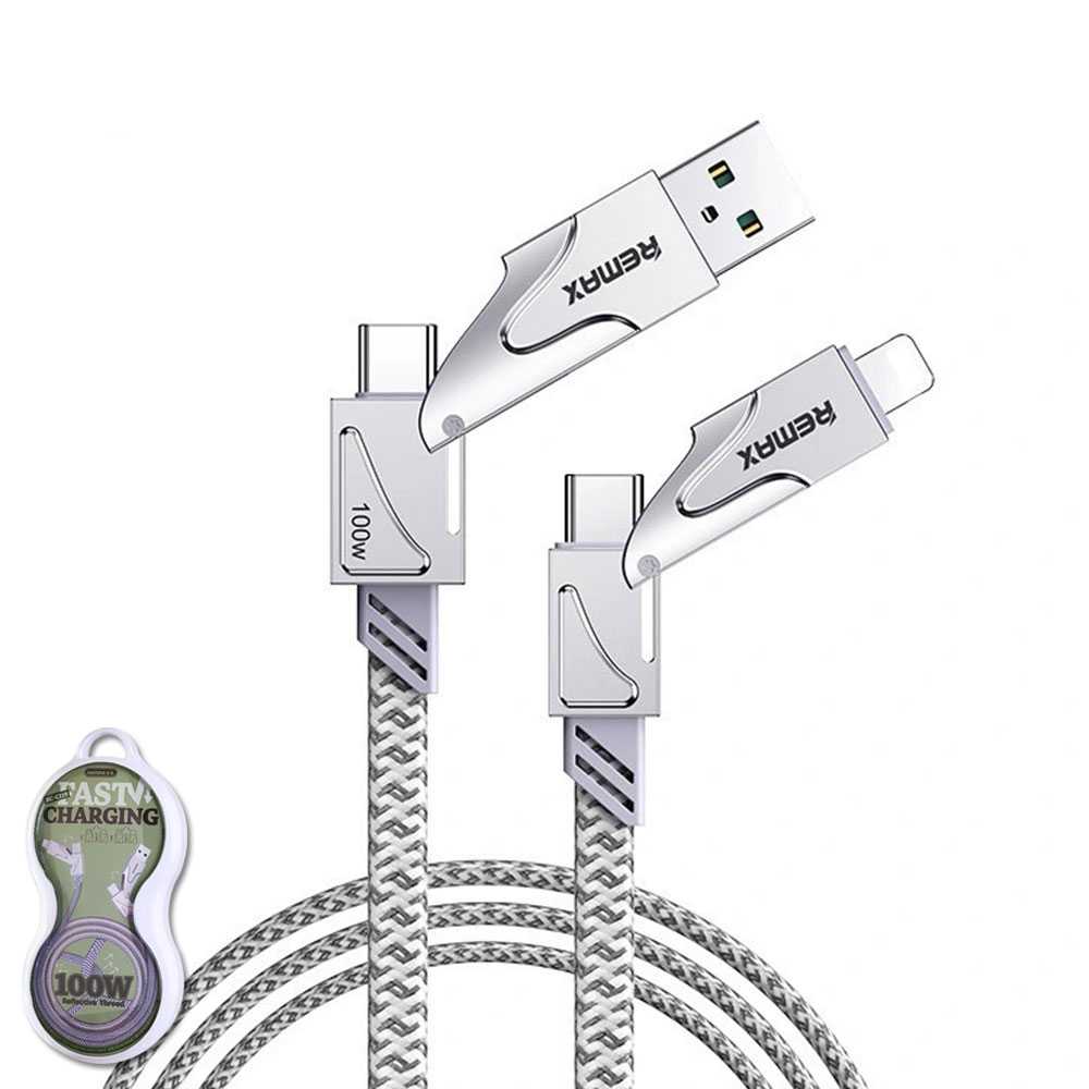 สายชาร์จแบบ 2 in 2 รองรับชาร์จเร็วสูงสุด 100W ยาว 1.2M