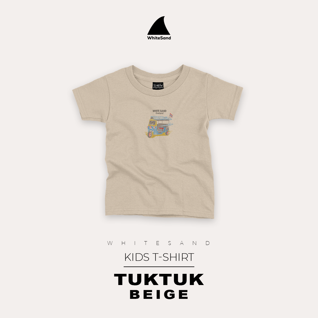 WhiteSand Kids T-Shirt เสื้อยืดคอกลมแขนสั้นเด็ก ลายรถตุ๊กตุ๊ก TukTuk Thailand ผ้านุ่มคอตตอน 100%