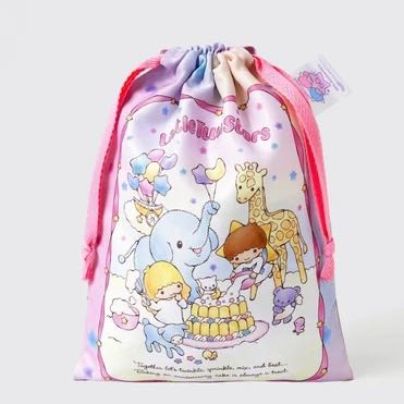 ถุงผ้า กระเป๋าหูรูด ลาย Little Twin Stars สินค้าจากมูลนิธิรามาธิบดี