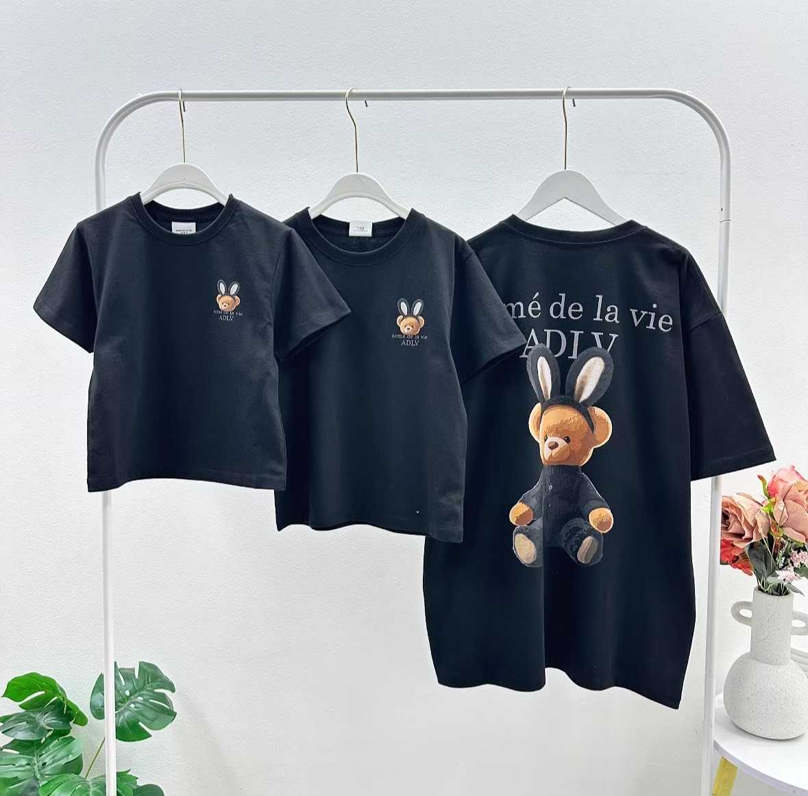 พร้อมส่ง  ADLV Rabbit Bear T-Shirt ( Black )